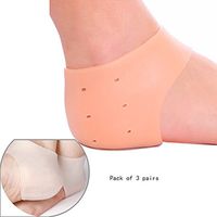 Plantar Fasciitis Treatment, Heel Pain Relief Protectors Foot Inserts for Achilles Tendonitis Tendon, Spurs, Fascia Support, Sore Feet, Bruised Foot Cracked Heels for Women Men 3 Pair (Ankle02-Skin)