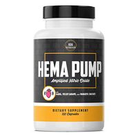 Hema Pump - Strongest Nitric Oxide Booster Supplement for No2, Muscle Building & Strength, Muscle Pumps, L-Norvaline, Agmatine Sulfate, Arginine AKG - 180ct