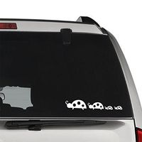 GottaLoveStickerz Ladybug Family Beetle Ladybird Permanent Vinyl Decal Sticker for Laptop Tablet Helmet Windows Wall Decor Car Truck Motorcycle - Size (10 Inch / 25 cm Wide) - Color (Gloss White)