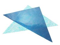 Cut Cello Medium Triangles Cellophane for Making Henna Cones - Cyan Blue Swirls and Curls
