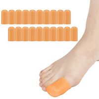 Madholly 20 Pieces Gel Toe Cap, Silicone Toe Protector, Toe Cover for Big Toes, Protect Toe and Provide Relief from Corns, Callus, Blisters, Hammer Toes, Ingrown Toenails-Large, Beige
