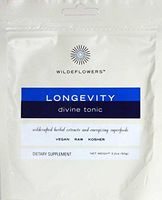 Wildeflowers Longevity Divine Tonic Hot Chocolate Mix - Organic, Natural, Kosher, Vegan, Gluten Free, Rich In Zinc And Iron With Raw Cacao, 3.2 Ounces