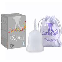 Fullfun Reusable Silicone Menstrual Cup - Tampon and Pad Alternative - Feminine Hygiene Protection (White, L)