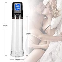Electric Control Men's Enlargement Clear Effective Pennis Vacuum Pumps Pennis Extension Enhancer Prolong Pump Pennis Extender Stamina Trainer with LCD Panel Screen Secret Packing