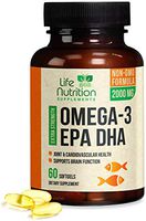 Omega 3 Fish Oil Triple Strength High EPA & DHA - 2,000mg - Purity Tested Heart, Brain & Joint Support - Made in USA - Non-GMO & Gluten Free, Lemon Flavor - 60 Softgels