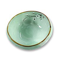 Bowl Soup Folk culture bowl Ceramic Salad Folk culture bowl, Pasta Folk culture bowl Specialty Restaurant, Soup Plate Cooking & Dining (Color : Green, Size : 25 25 10cm) Household tableware, retro