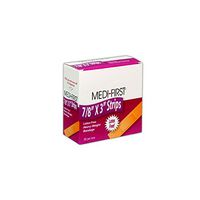 Medique MP61450 Medi-First 7/8" x 3" Woven Bandages, Fingertip, Flesh, 7/8" x 3" (Pack of 50)