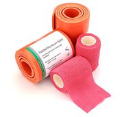 Universal Splint Roll with Self Adherent Cohesive Tape Adhesive Bandage Wrap for Sports, First Aid, Pets (Pink)