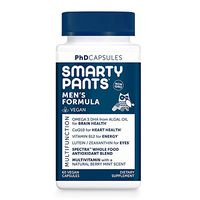 SmartyPants Daily Multivitamin for Men: Vitamin C, D3 & Zinc for Immunity, Vegan, Vitamin E, COQ10, Omega 3 DHA, Iodine, Antiviral, Vitamin B6, Easy to Swallow Capsules, 60 count (30 Day Supply)