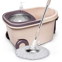 Mopping Rotating Mop Automatic Rotating Mop Hands Free Household Lazy Mop Double Barrels Metal Dehydration Basket Buckets