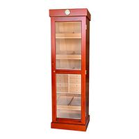Premium Quality Tower Humidor, Large Capacity Humidor Cabinet Holds Up to 3000 Cigars, Tempered Beveled Glass Door, 3 Adjustable Shelves, 8 Drawers, 2 Interior A/C Outlets, Cherry