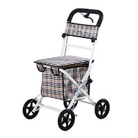 Rollator, Foldable with Storage Bag Independent Brake Adjustable Humanized Design Elderly Walker Rehabilitation Training
