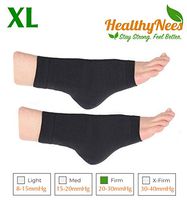 HealthyNees Extra Wide Ankle Big Feet 20-30 mmHg Compression Swelling Foot Pain Circulation Plus Size Sock Open Toe Sleeve (Black, Regular Ankle XL)
