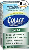 Colace 2-in-1 Tablets - 30 ct, Pack of 6