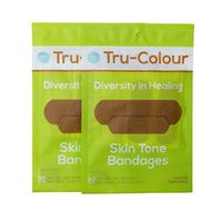Tru-Colour Skin Tone Bandages: Olive-Moderate Brown - Pack of 2 Bags (60-Count; Green Bag)