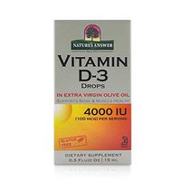 Nature's Answer Vitamin D-3 Drops | Blended with Extra Virgin Gold Olive Oil | Quickly Absorbed into Body | No Fillers, No Soy, Yeast Sugar, Milk or Preservatives 0.5oz