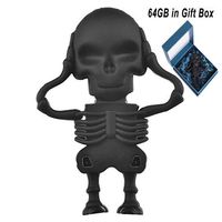 Cute USB Flash Drive 64GB, Aretop USB2.0 Cute Cartoon Miniature Skeleton Shape USB Memory Stick Pendrive for Computer 64GB Thumb Drive USB Jump Drive Data Storage Business Gift for Girls Kids Present