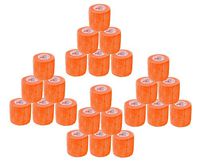 2 Inch Vet Wrap Tape Self Adhesive Medical Bandage Free Bonus Rolls (Orange) (22 Pack Plus 2 Free Rolls) Self Adherent Cohesive First Aid Sport Flex Wrist Ankle Knee Sprains and Swelling