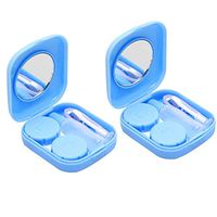 Healifty Portable Contact Container with Mirror Tweezers Contact Lens Case Holder Eye Care Kit