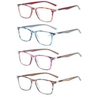 Reading Glasses set of 4 Great Value Spring Hinge Colorful Readers Men and Women Glasses for Reading (4 Mix, 1.5)