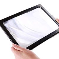 Desktop Magnifier Magnifying Glass with12 LEDs, Black Extra Large Rectangle Handheld 3X Magnifier for Seniors Reading,Jewelry Loupe Coins Crafts,A4 Full Page Magnifier Hands Free Foldable GXFC