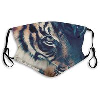 Premium Earloop Face Cover, Dustproof Pollenm Face and Nose Cover with Adjustable Elastic Strap - Windproof Bengal Wild Tiger Roaring 3D Art Print Half Face Mouth Cover