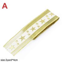 DAWEIF Christmas Printed Ribbon DIY Handmade Gift Wrapping Ribbon for Christmas Tree Hanging Decor