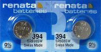 Renata 2 Pcs 394 Silver Oxide 0% Mercury Electronic Batteries SR936SW