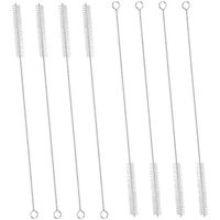 GFDesign Drinking Straw Cleaning Brushes Set 10.5" Extra Long 10mm Extra Wide Pipe Tube Cleaner Nylon Bristles Stainless Steel Handle - 10.5" x 3/8" (10mm) - Set of 8