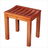 FU HOME Shower Seat for Bathroom Cypress Wood Anti-Skid Seat Square Waterproof Anti-Corrosion Bath Stool Height 45cm