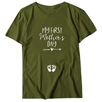 Short Sleeve Tee Blouse for Women,Amiley Womens Letter My First Mothers Day Printed O-Neck Short Sleeve Blouses Tops T Shirts