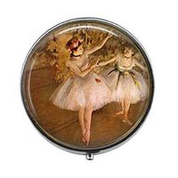 Ballet Dancers Box/Pill case - Vintage Ballet Dancers Art Pill Box/case - Three-Compartment Pill Box/Pill case