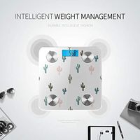Bluetooth Body Composition Analyzer Cartoon Cute Green Potted Plant Cactus Weight Scale Kg Body Fat Composition Monitor Analyzer with Smartphone App for Body Management-396 Lbs