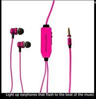 Light Grooves: Light-up Earphones to the beat of the music (Pink)