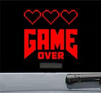Game over video game Vinyl Decal Sticker (RED)