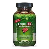 Irwin Naturals CoQ10-RED with Nitric Oxide Booster & MCTs - Advanced Heart Health Formula Supports Healthy Blood Flow & Energy Production - High Absorption Antioxidant Protection - 60 Liquid Softgels