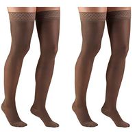 Truform Compression 30-40 mmHg Sheer Thigh High Stockings Taupe, Medium, 2 Count