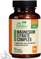 Magnesium Citrate Capsules High Potency 1000mg - Chelated for High Absorption - Made in USA - Best Stress, Sleep, Muscle, Bone, Joint, and Heart Support Supplement - 60 Capsules