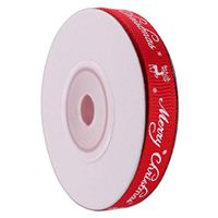 XKSIKjian's Gift Wrapping Supplies, 9m Merry Christmas Letter Print Silk Satin Ribbon Craft Wedding Festival Birthday Party DIY Gift Wrap Decor - Red