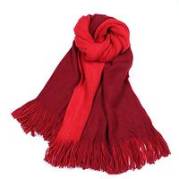 NOMSOCR Women Tassel Cashmere Scarf Winter Keep Warm Long Thick Shawl Scarves, Both Sides are Available (Red)