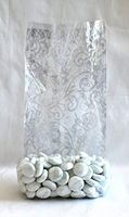 Elegant Lace Silver Cello Bags 4" x 2 1/2" x 9 1/2" - Pack of 25