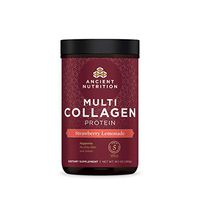 Ancient Nutrition Multi Collagen Protein Powder, Strawberry Lemonade, Formulated by Dr. Josh Axe, Hydrolyzed Collagen Supplement Supports Joints, Hair, Skin and Gut Health, 10.1 oz