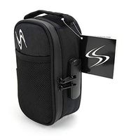 Smell Proof Bag - Smart Stash Case 8x4.25x3 - Small Combo Lock Container for Herbs, Weed Grinder, Pipe | Discreet Odorless Travel Storage Safe for Papers, Pax, Vape, Jar, Baggies - Odor Free (Black)