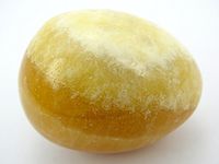 jennysun2010 2 pcs Natural Orange Calcite Gemstone Egg Crystal Healing Sphere Massage Finger Exercise 35x40mm