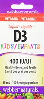 Webber Naturals Vitamin D3 Kids 400iu, 35mL
