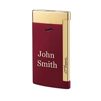 Personalized ST Dupont Slim 7 Single Torch Flame Lighter - Red and Gold with Free Laser Engraving