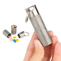 TISUR Pill Holder Keychain Waterproof Double-Layer Detachable Titanium Pill Container for Outdoor Travel Camping (Large)