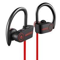 Wavefun Best Wireless Earbuds IPX7 Waterproof Earphones HD Stereo Sound with Rich Bass Siri Activated In Ear Headphones(red）