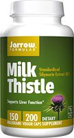 Jarrow Formulas Milk Thistle Standardized Silymarin Extract 30:1 Ratio Veggie Caps, Supports Liver Function, 150 mg, 200 Capsules