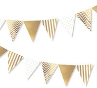 Illume Partyware Celebrate Happiness Gold Spots, Stripes & Chevron Bunting